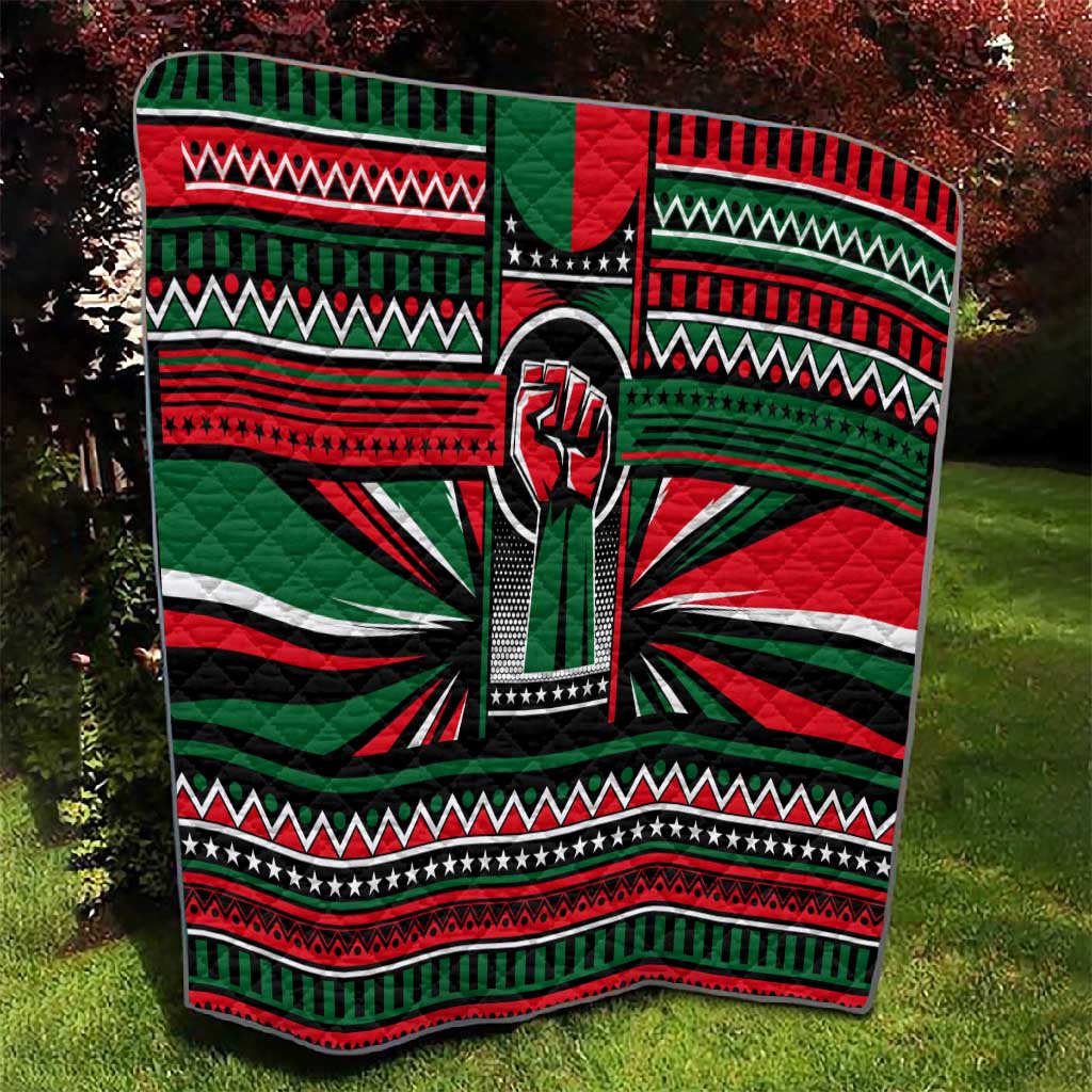 Power Fist And Patterns In Pan African Quilt