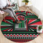 Power Fist And Patterns In Pan African Round Carpet