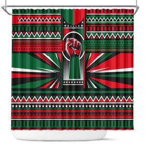 Power Fist And Patterns In Pan African Shower Curtain