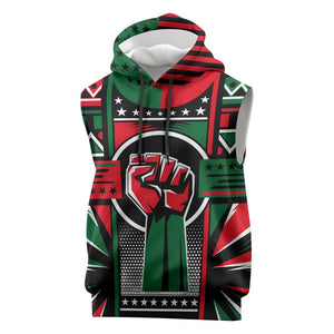 Power Fist And Patterns In Pan African Sleeveless Hoodie - African Pride