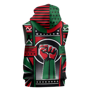 Power Fist And Patterns In Pan African Sleeveless Hoodie - African Pride