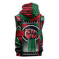 Power Fist And Patterns In Pan African Sleeveless Zip Hoodie - African Pride