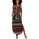 Power Fist And Patterns In Pan African Summer Maxi Dress