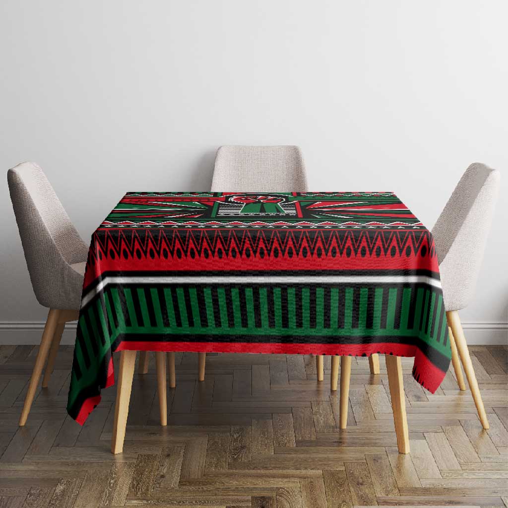 Power Fist And Patterns In Pan African Tablecloth