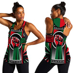 Power Fist And Patterns In Pan African Women Racerback Tank