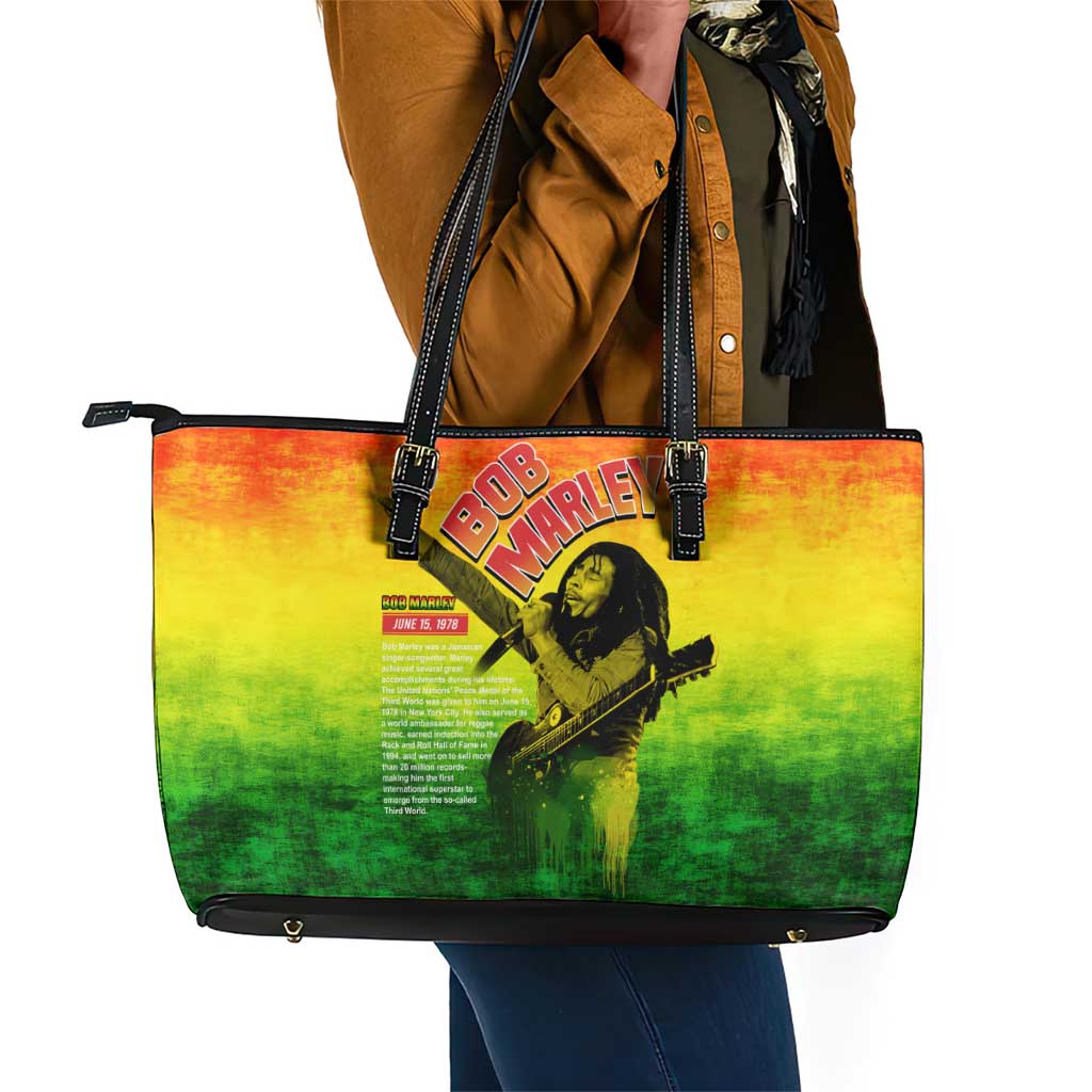 The Real Legend Bob Leather Tote Bag African Jamaica Reggae
