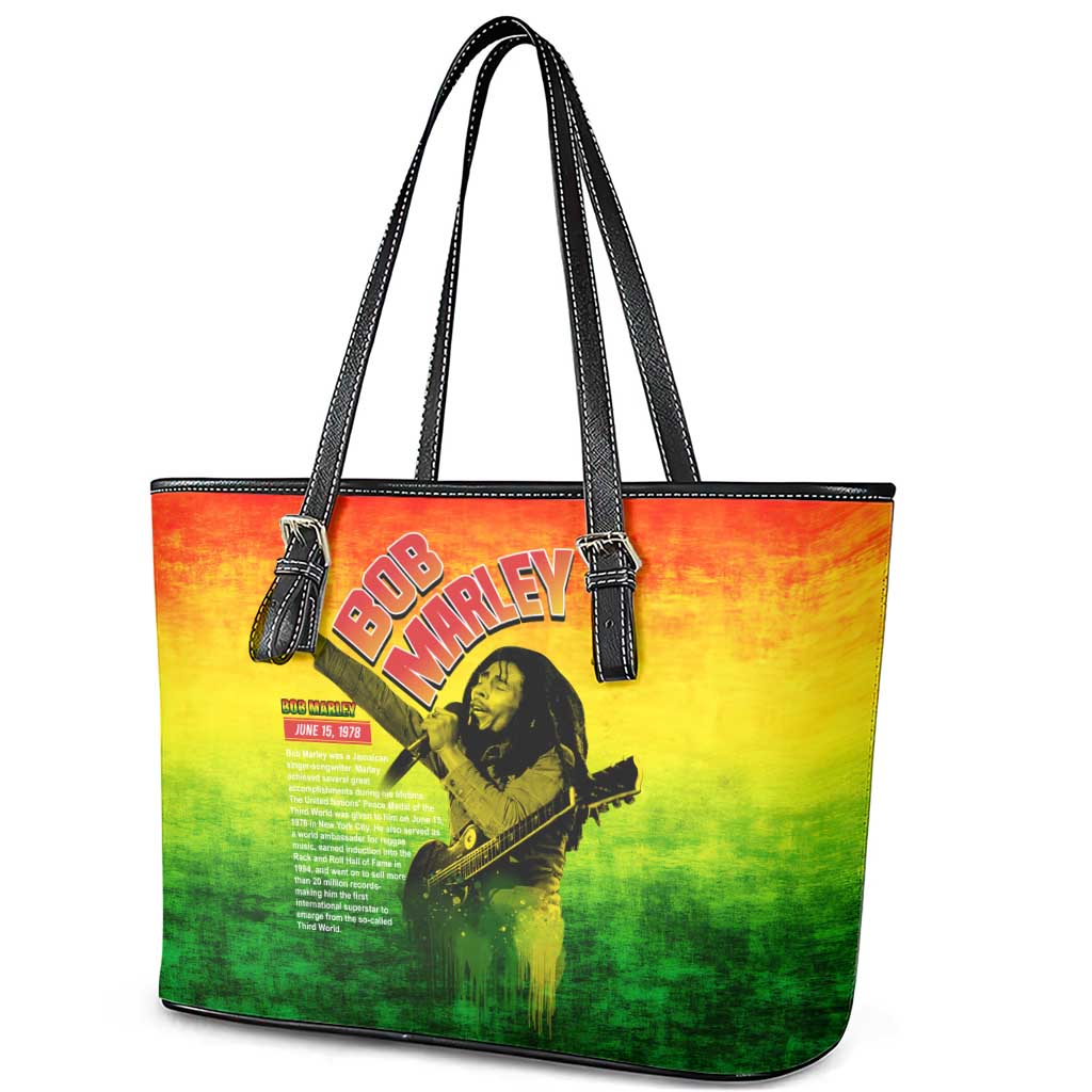 The Real Legend Bob Leather Tote Bag African Jamaica Reggae