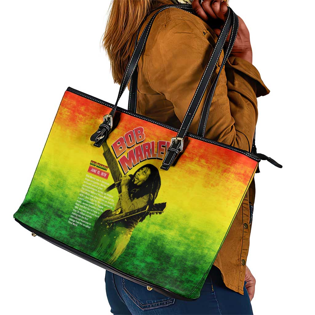 The Real Legend Bob Leather Tote Bag African Jamaica Reggae