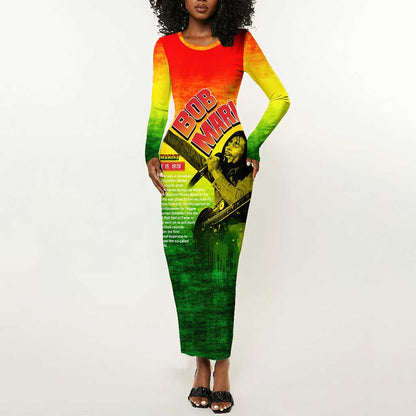 The Real Legend Bob Long Sleeve Bodycon Dress African Jamaica Reggae DT02