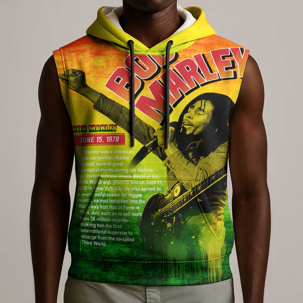 The Real Legend Bob Sleeveless Hoodie African Jamaica Reggae - African Pride