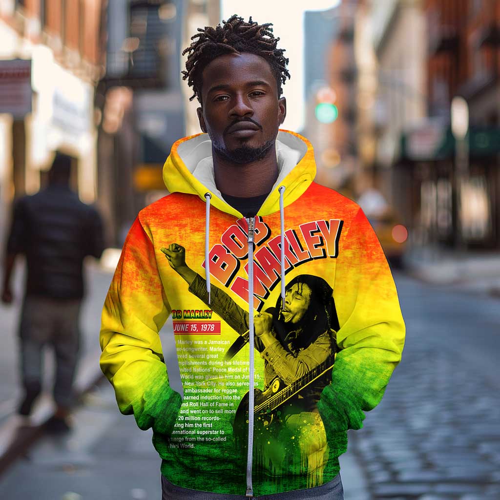 The Real Legend Bob Zip Hoodie African Jamaica Reggae