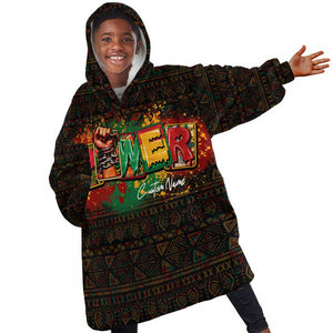 Personalized Power African KId Wearable Blanket Hoodie