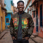Personalized Power African Sleeve Zip Bomber Jacket