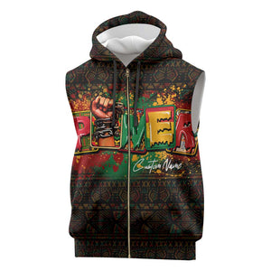 Personalized Power African Sleeveless Zip Hoodie - African Pride