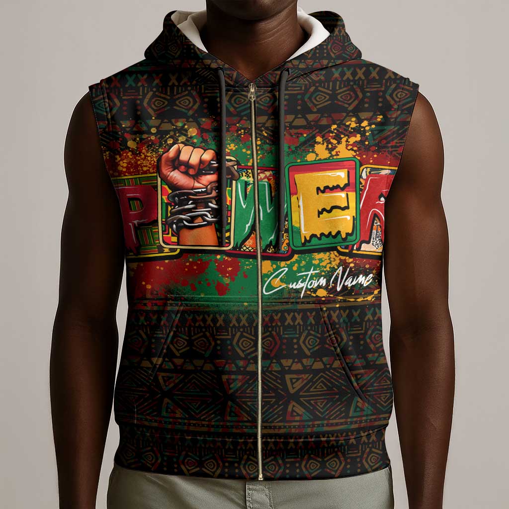 Personalized Power African Sleeveless Zip Hoodie - African Pride