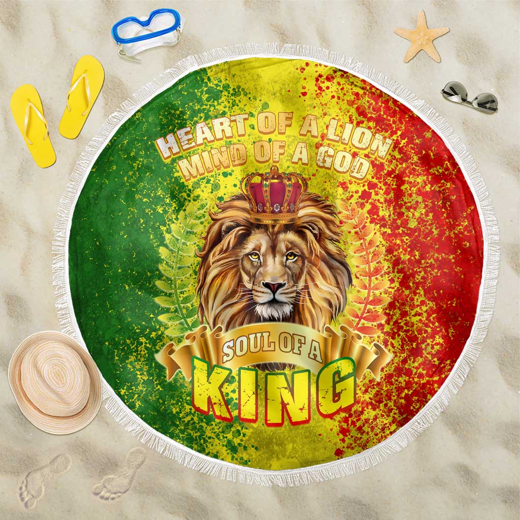 King's African Spirit Beach Blanket Heart of A Lion