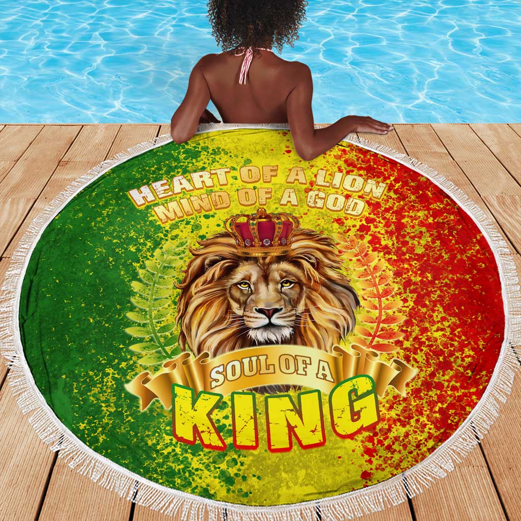 King's African Spirit Beach Blanket Heart of A Lion