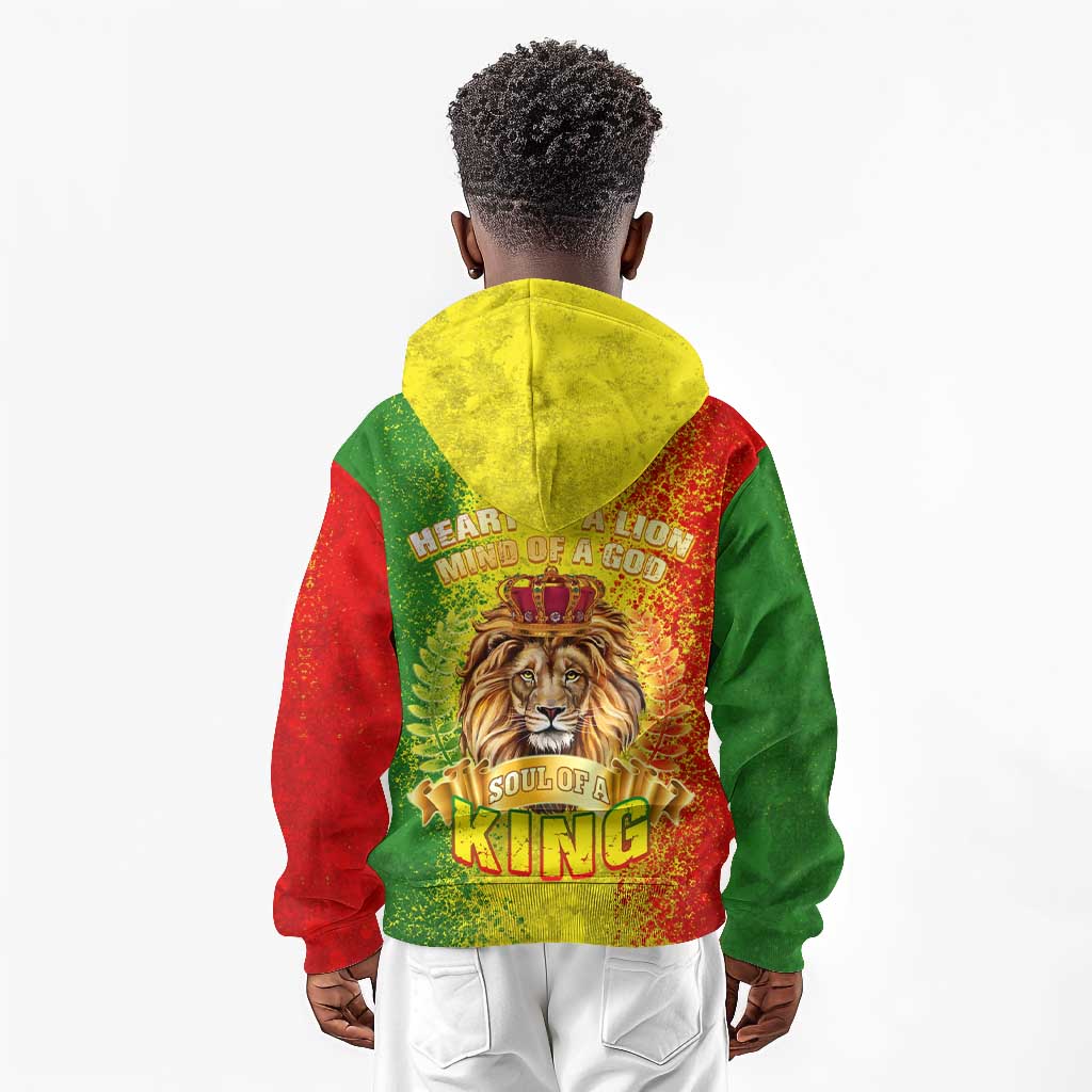 King's African Spirit Kid Hoodie Heart of A Lion