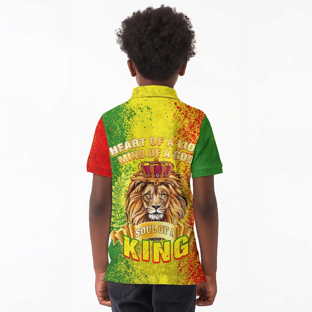 King's African Spirit Kid Polo Shirt Heart of A Lion