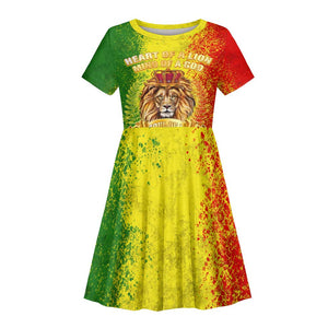 King's African Spirit Kid Short Sleeve Dress Heart of A Lion