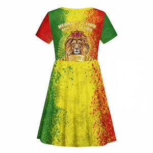 King's African Spirit Kid Short Sleeve Dress Heart of A Lion