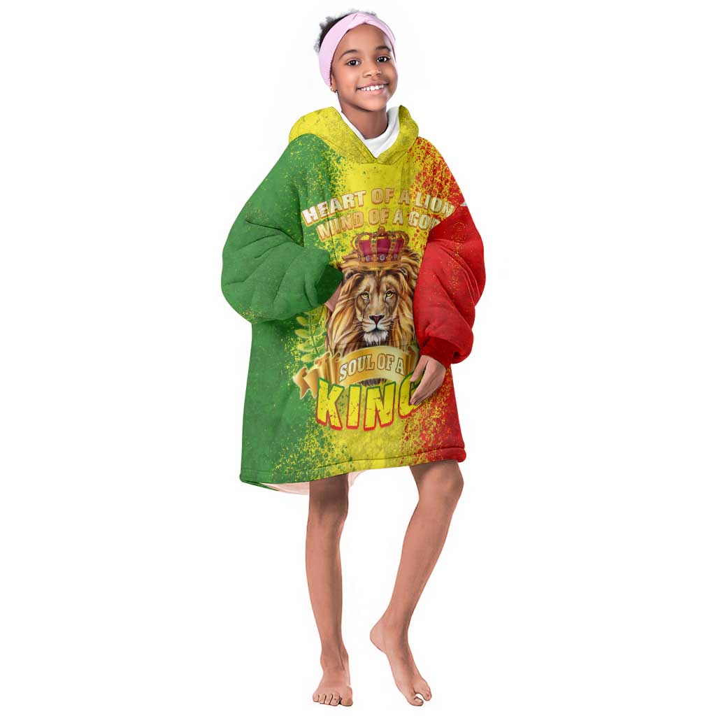 King's African Spirit KId Wearable Blanket Hoodie Heart of A Lion