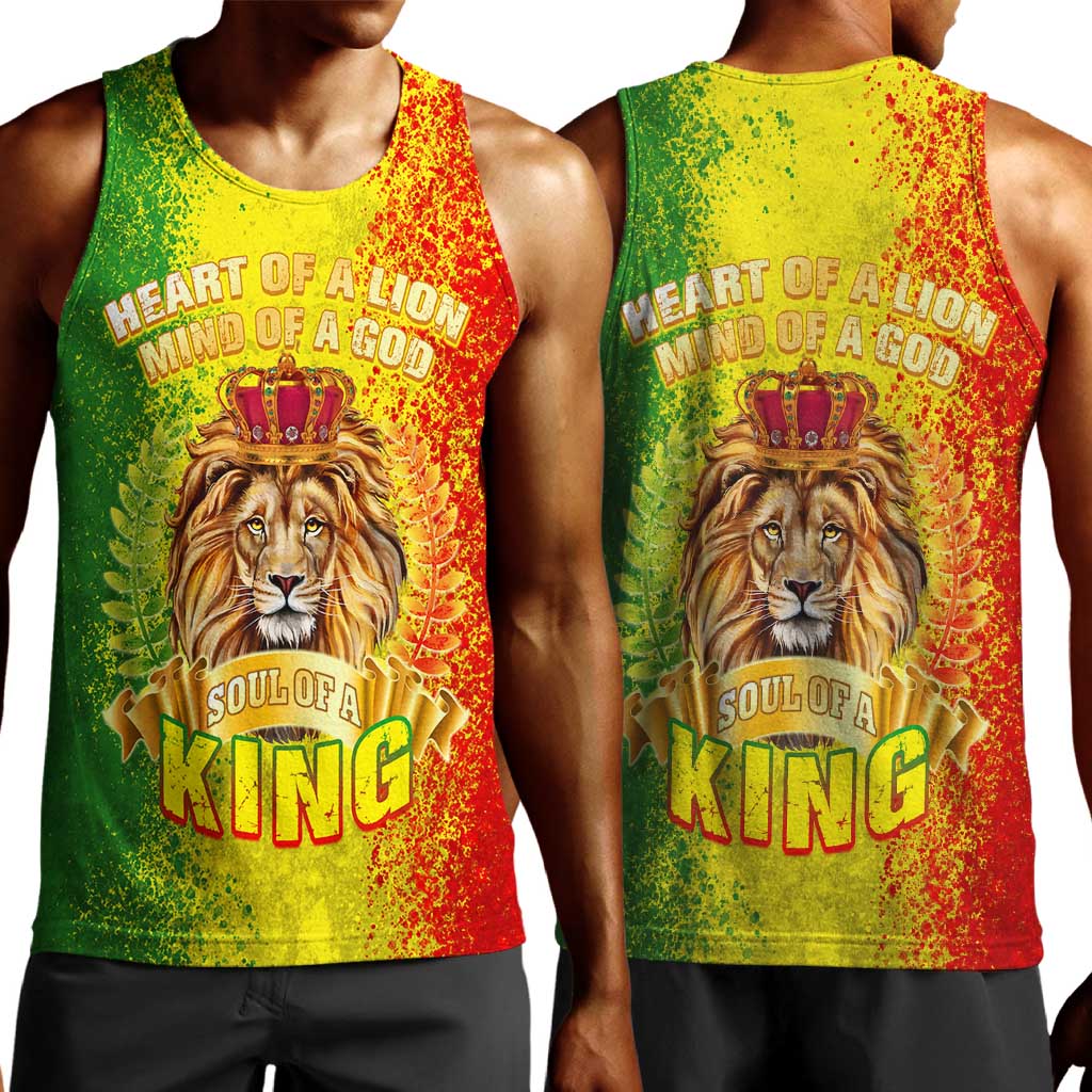 King's African Spirit Men Tank Top Heart of A Lion