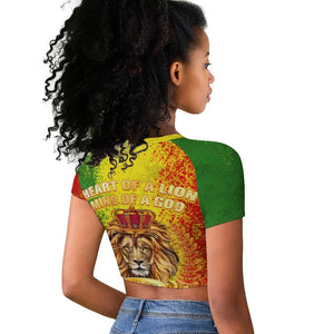 King's African Spirit Raglan Cropped T shirt Heart of A Lion