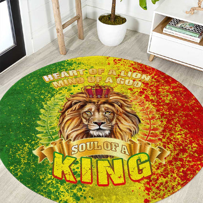 King's African Spirit Round Carpet Heart of A Lion