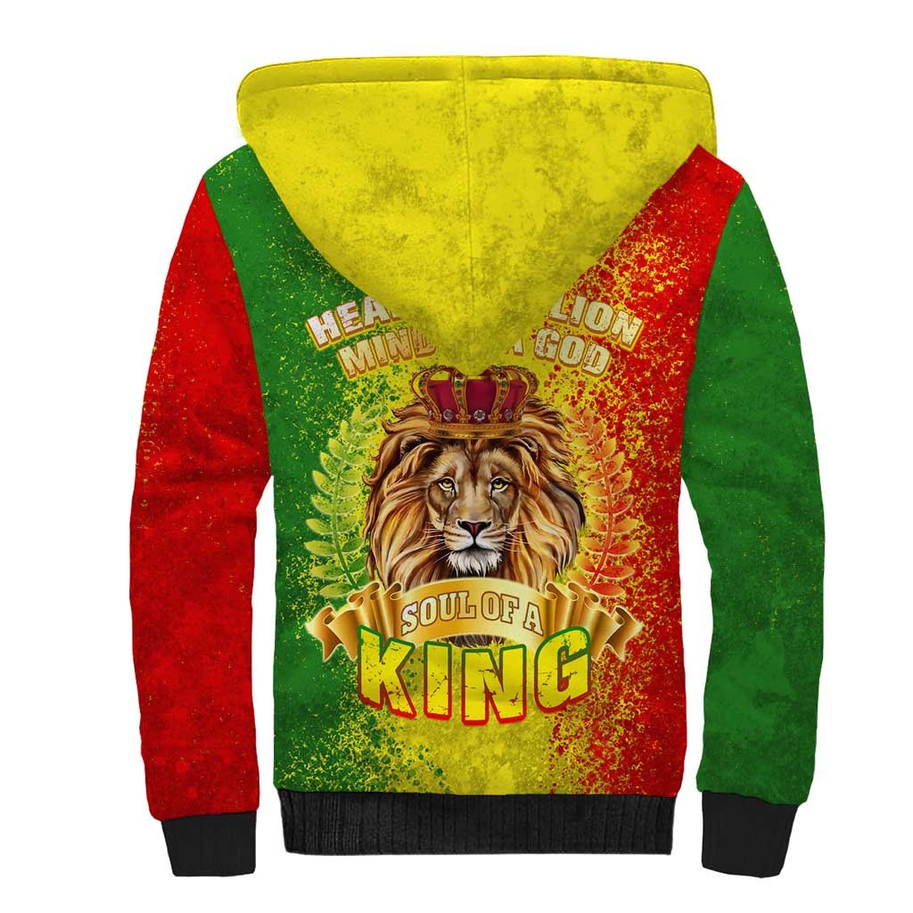 King's African Spirit Sherpa Hoodie Heart of A Lion