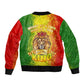 King's African Spirit Sleeve Zip Bomber Jacket Heart of A Lion
