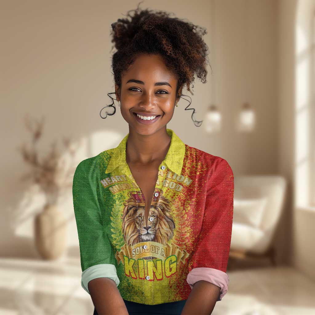 King's African Spirit Women Casual Shirt Heart of A Lion DT02