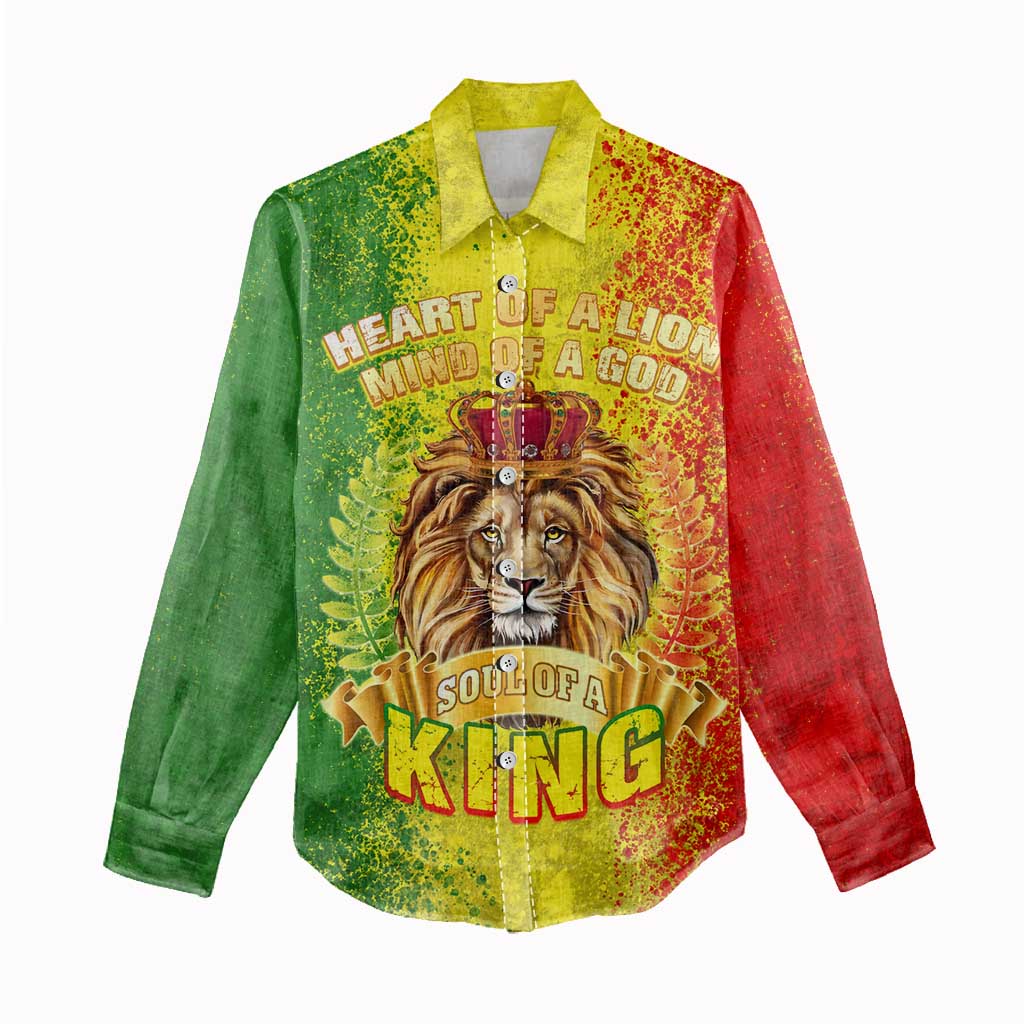 King's African Spirit Women Casual Shirt Heart of A Lion DT02