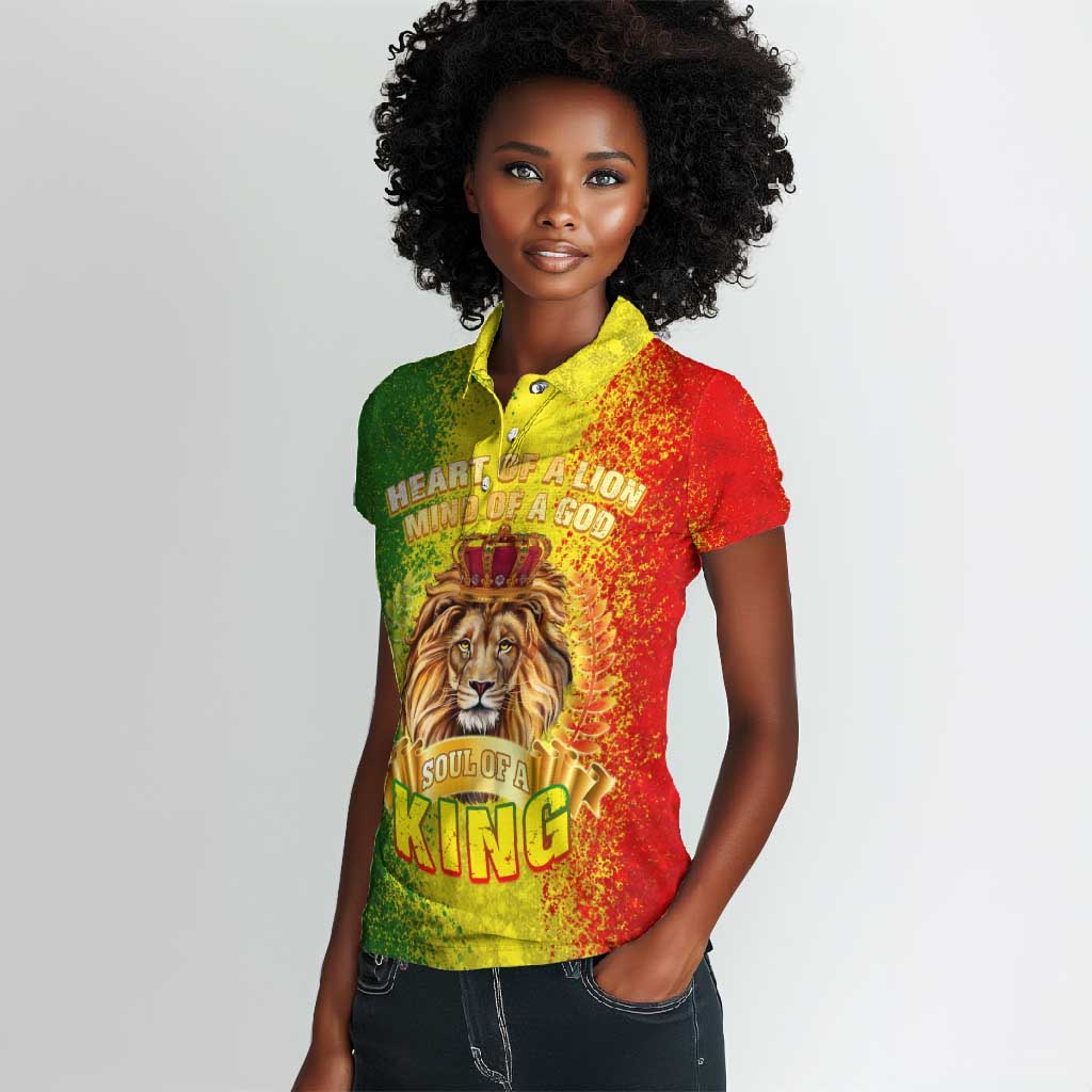 King's African Spirit Women Polo Shirt Heart of A Lion