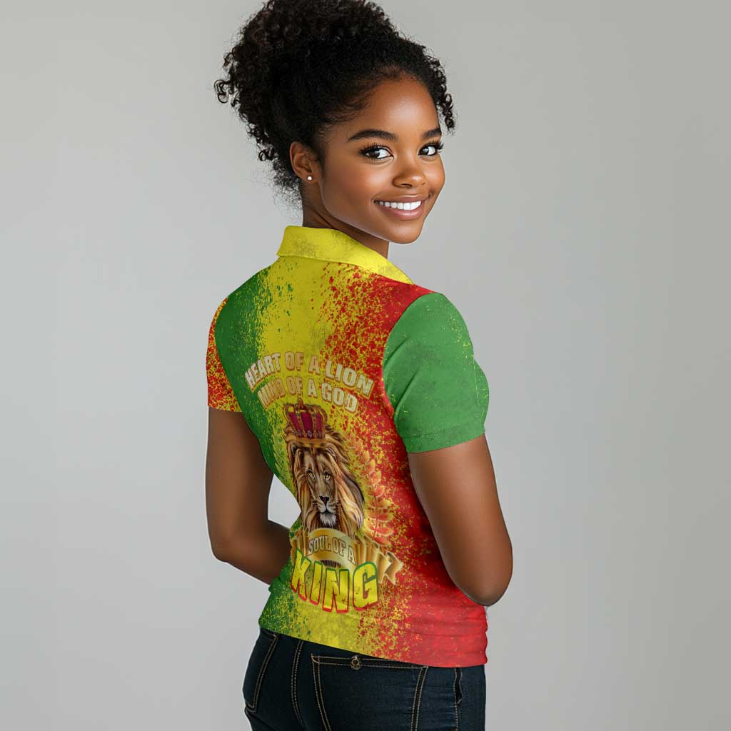 King's African Spirit Women Polo Shirt Heart of A Lion