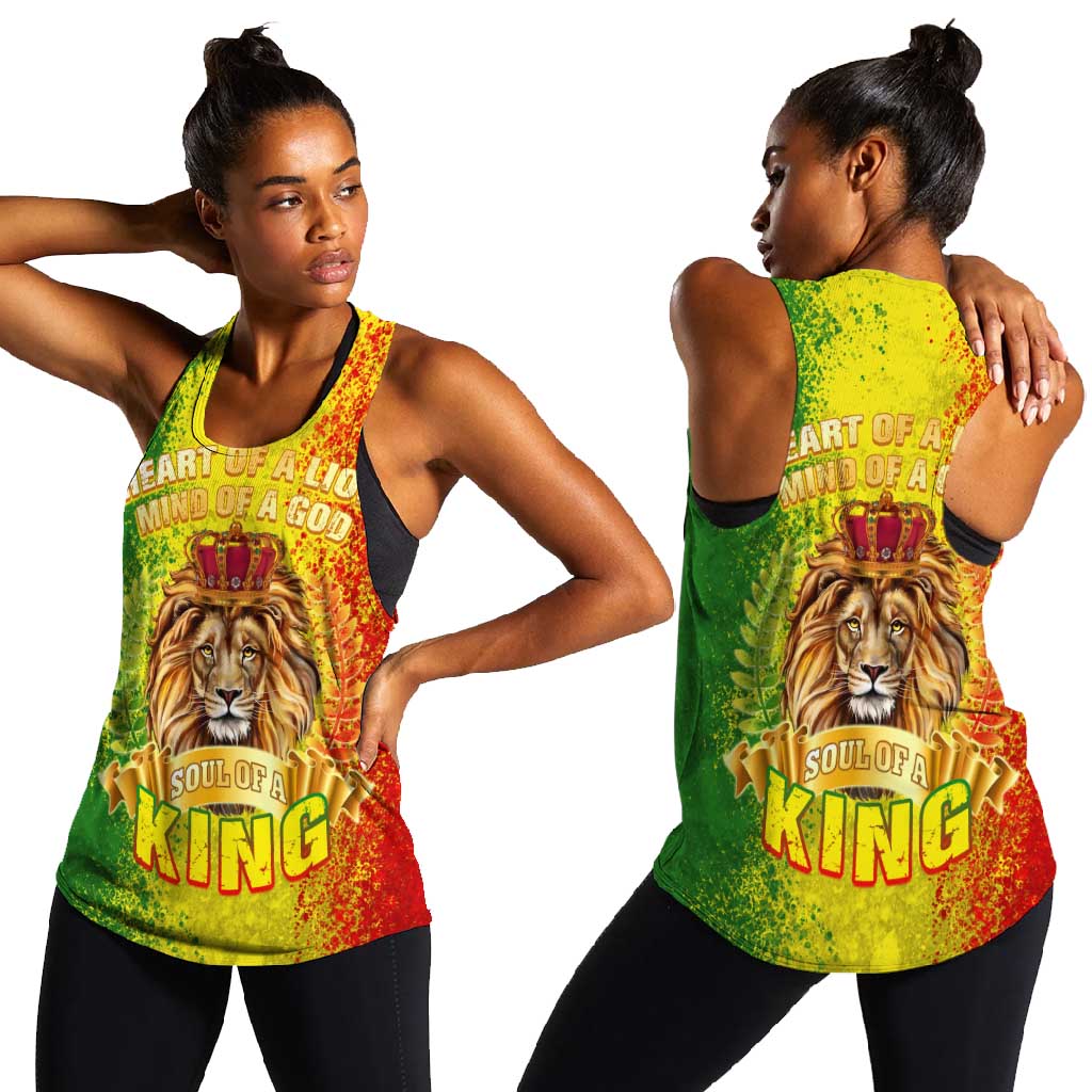 King's African Spirit Women Racerback Tank Heart of A Lion