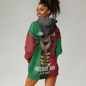 Juneteenth Freedom Day Hoodie Dress Black Pride Month
