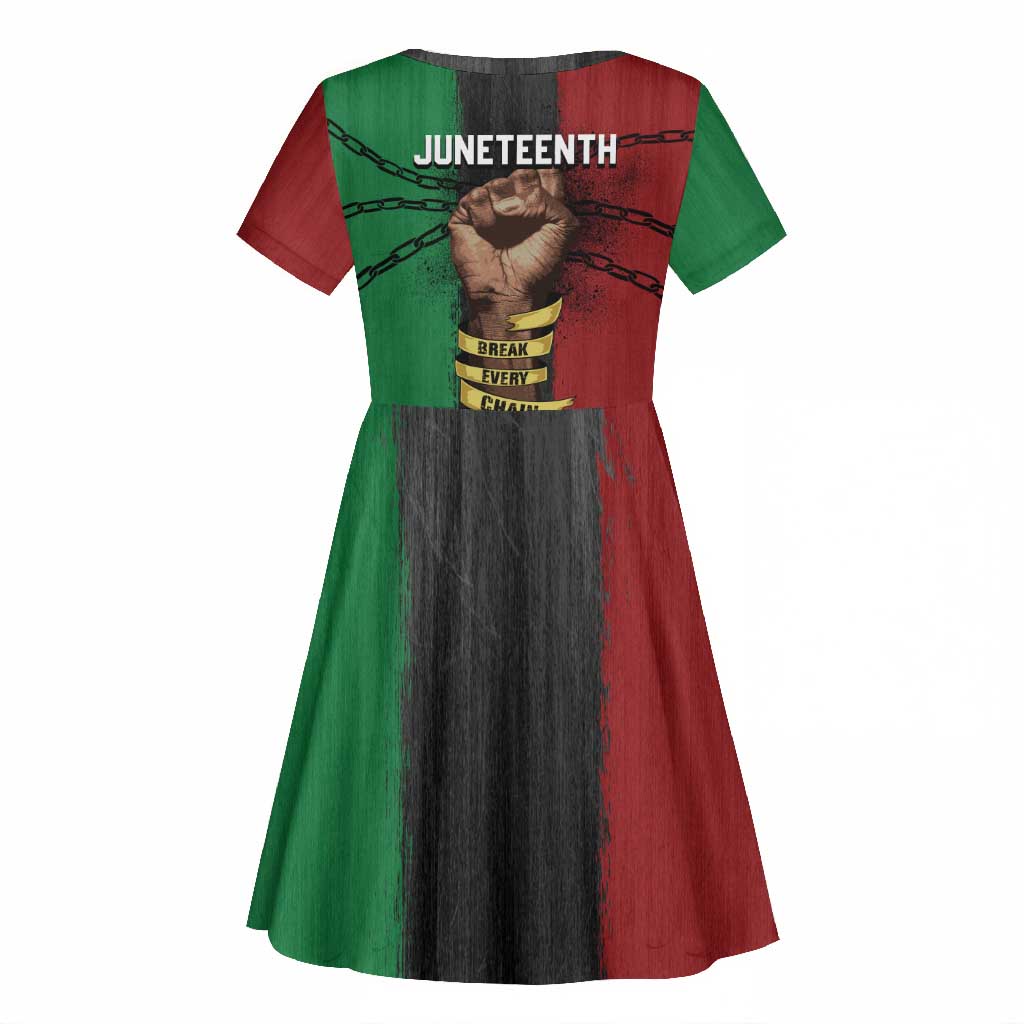 Juneteenth Freedom Day Kid Short Sleeve Dress Black Pride Month