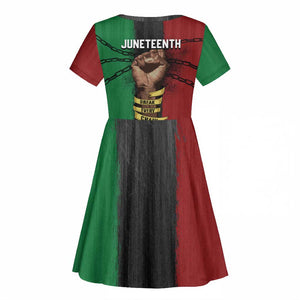 Juneteenth Freedom Day Kid Short Sleeve Dress Black Pride Month