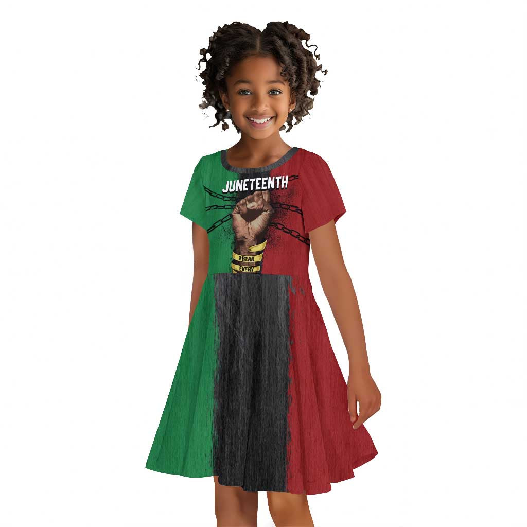 Juneteenth Freedom Day Kid Short Sleeve Dress Black Pride Month