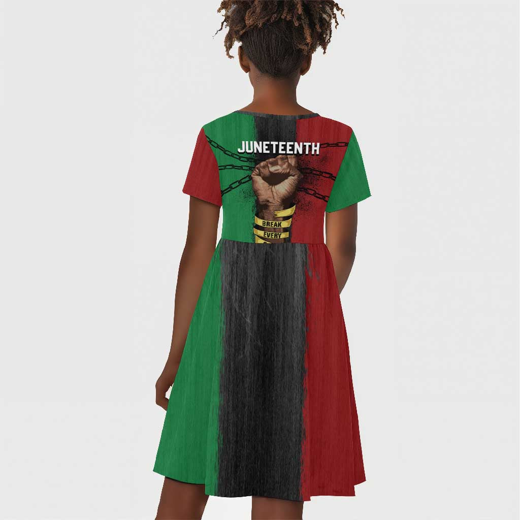 Juneteenth Freedom Day Kid Short Sleeve Dress Black Pride Month