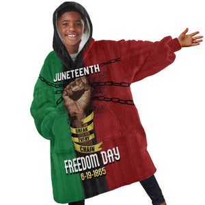 Juneteenth Freedom Day KId Wearable Blanket Hoodie Black Pride Month