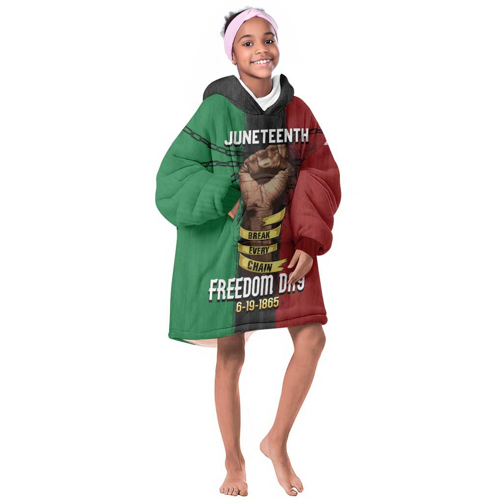 Juneteenth Freedom Day KId Wearable Blanket Hoodie Black Pride Month