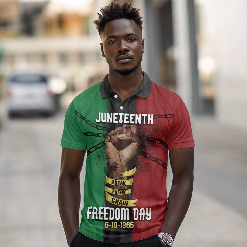 Juneteenth Freedom Day Polo Shirt Black Pride Month
