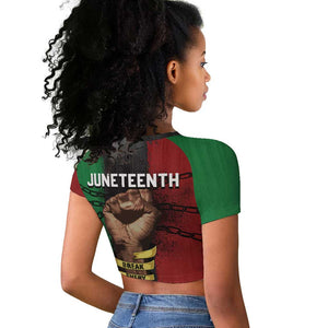 Juneteenth Freedom Day Raglan Cropped T shirt Black Pride Month