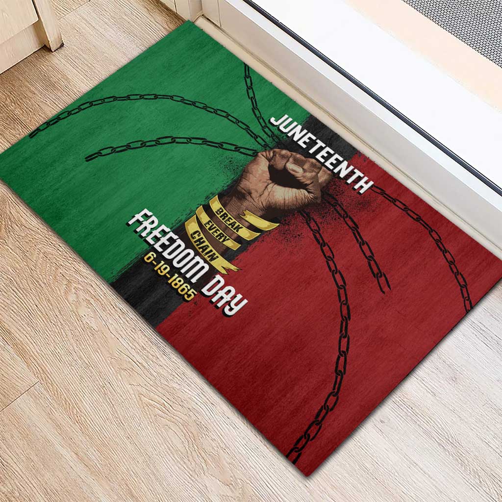 Juneteenth Freedom Day Rubber Doormat Black Pride Month