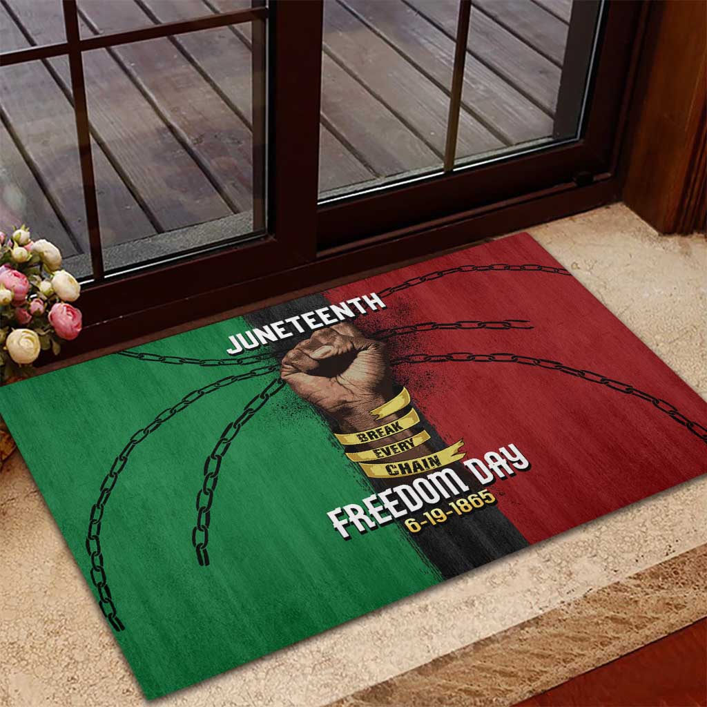 Juneteenth Freedom Day Rubber Doormat Black Pride Month