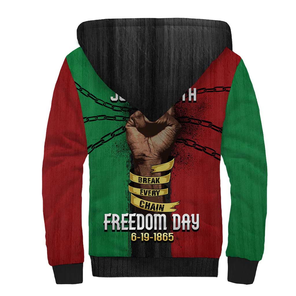 Juneteenth Freedom Day Sherpa Hoodie Black Pride Month