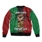 Juneteenth Freedom Day Sleeve Zip Bomber Jacket Black Pride Month