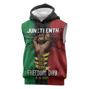 Juneteenth Freedom Day Sleeveless Hoodie Black Pride Month - African Pride